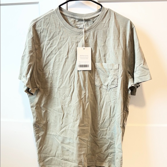 Everlane The Essentials Organic Garment Dyed Crewneck in Seagrass 🆕 - Picture 3 of 7